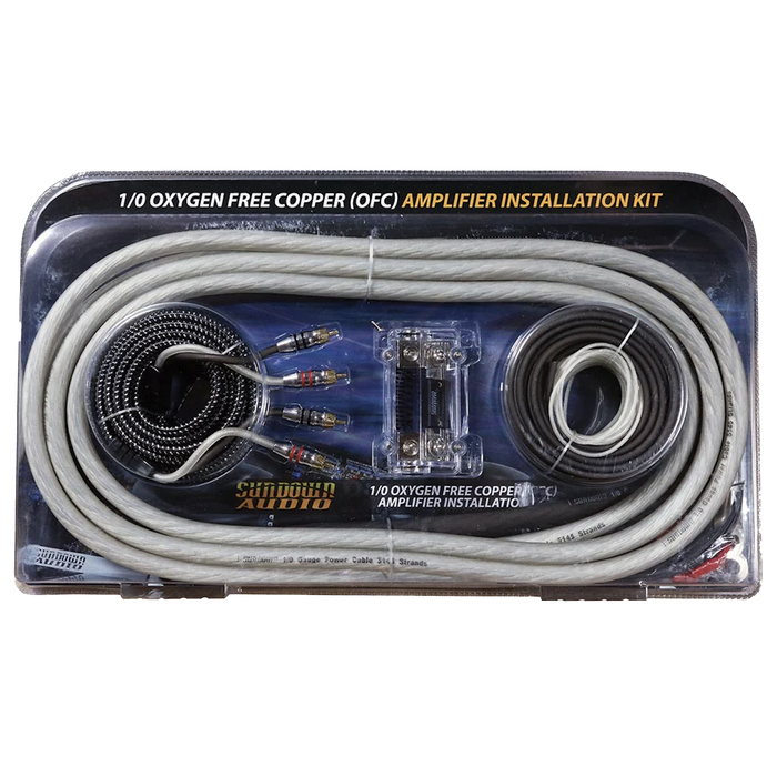 Sundown Audio 1/0 Gauge AWG Silver/Black OFC Amplifier Wire Kit