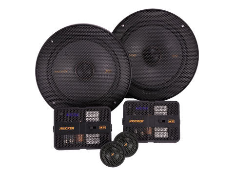 Kicker 51KSS6504 6.5" 125W 4-Ohm 3-Way Component Speakers=Tweeters KSS650