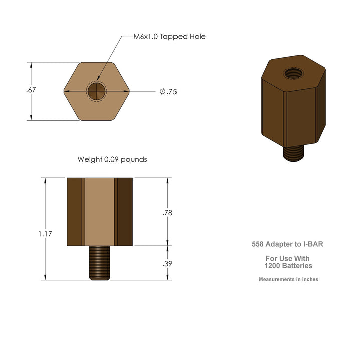 XS Power 558 Battery Post Adaptor