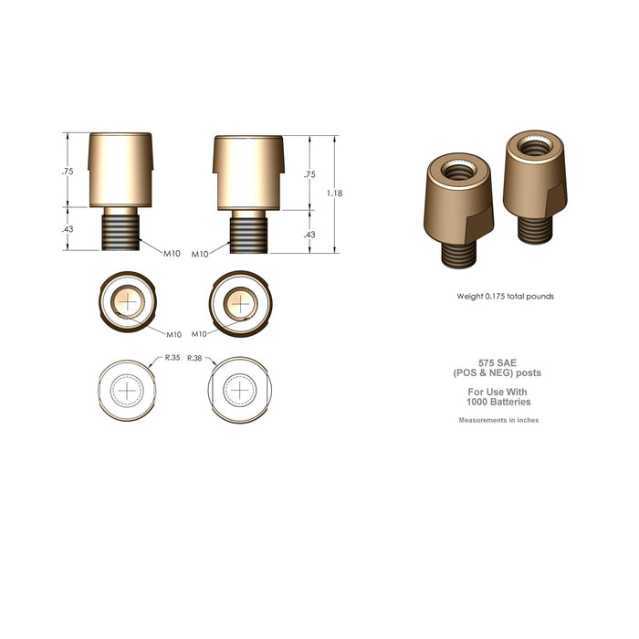 XS Power 575 Battery Post Adaptor