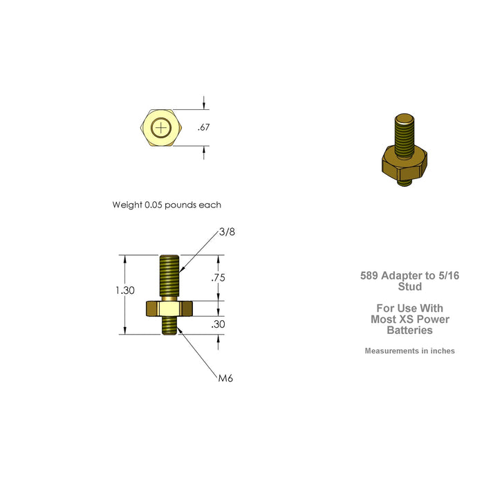 XS Power 588 Battery Post Adaptor