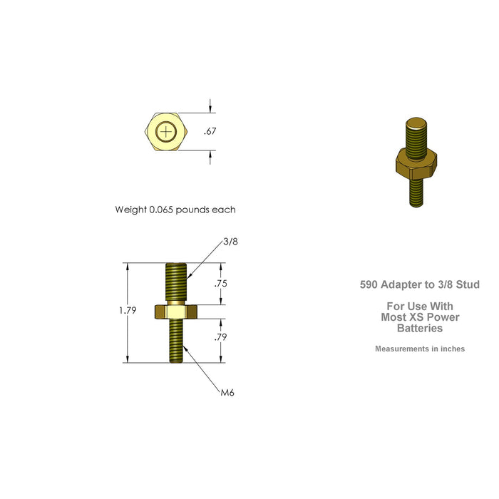 XS Power 588 Battery Post Adaptor