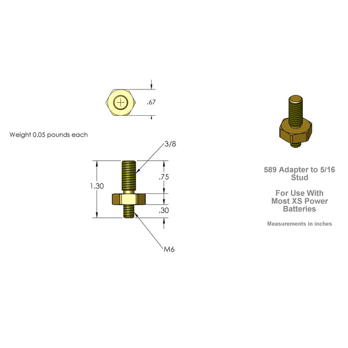 XS Power 589 Battery Post Adaptor