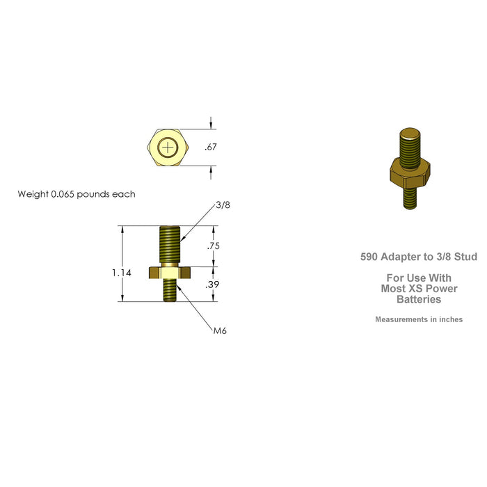 XS Power 590 Battery Post Adaptor