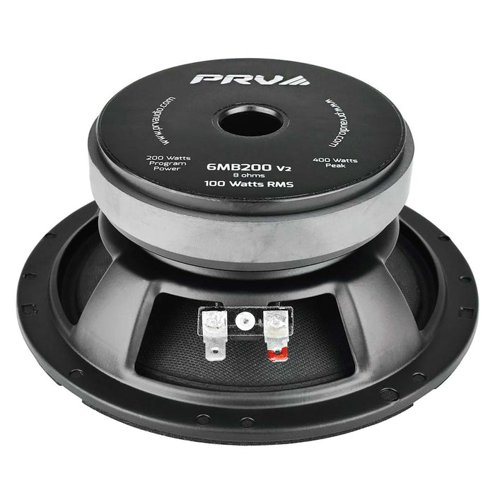 PRV Audio 6MB200 v2 6.5" 8-Ohm 200W Midbass Car Pro Audio Speaker MID