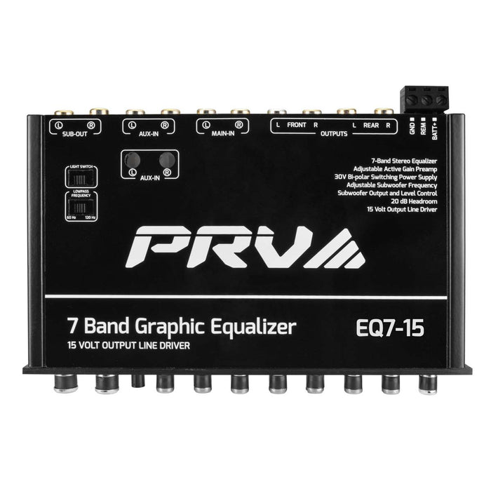 PRV Audio EQ7-15 7 Band 1/2 DIN Car Audio Equalizer