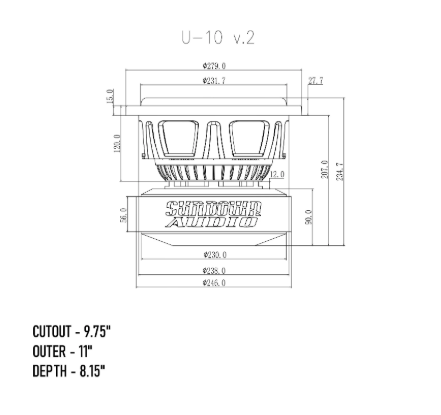 Sundown Audio U-Series v.2 10" 1750w Subwoofer D2/D4