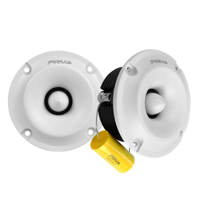 PRV Audio PAIR of TW400Ti-Nd-4 SLIM WHITE 240W 4-Ohm Car Pro Bullet Tweeters