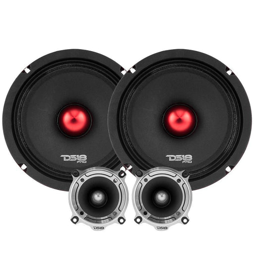 DS18 PRO-X8.4BMPK PACKAGE DEAL (2) 550W 8" Midrange Speakers + (2) 2.75" Bullet Tweeters - Showtime Electronics