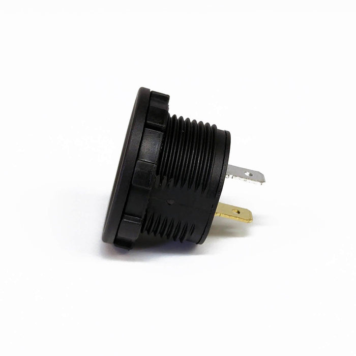 Sparked Single White 12V Round LED Voltmeter-Lighter Size Car Audio/Racing - Showtime Electronics
