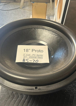 18" D1 Subwoofer Prototype - 2000W RMS - BS-70 image 0