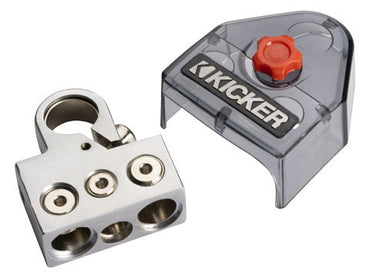 Kicker Warhorse 50BT4S +/- Nickel Plated Battery Terminal w/ Side Post Inserts 4 Out