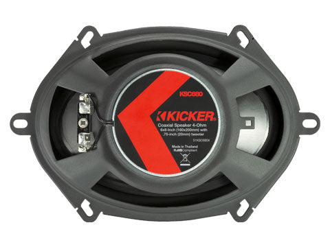 Kicker 51KSC6804 6x8 6" x 8" 150W 4-Ohm 2-Way Coaxial Speakers KSC680