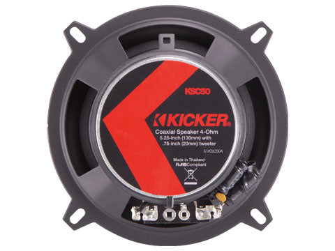 Kicker 51KSC504 5.25" 75W 4-Ohm 2-Way Coaxial Ceakers KSC50