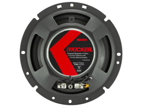 Kicker 51KSC6704 6.75" 100W 4-Ohm 2-Way Coaxial Speakers KSC670