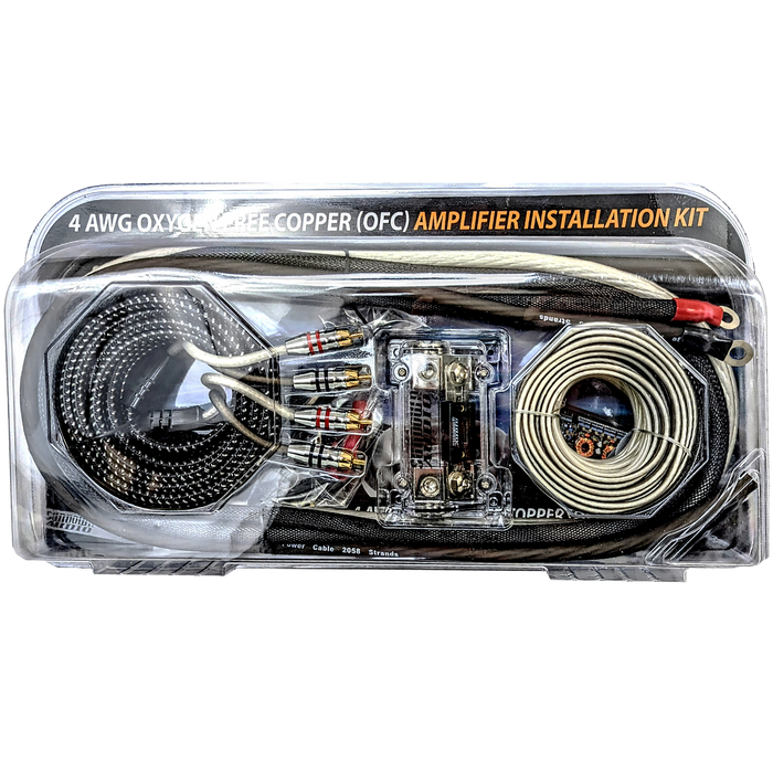 4 Gauge AWG Silver/Black OFC Amplifier Wire Kit - Sundown Audio