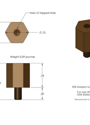 XS Power 558 Battery Post Adaptor