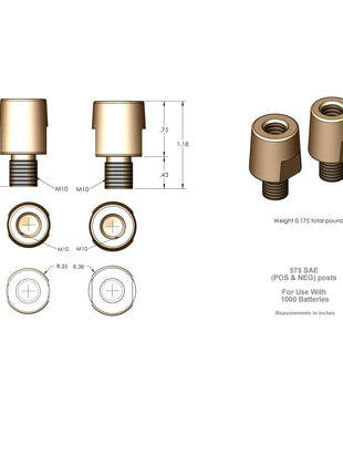 XS Power 575 Battery Post Adaptor