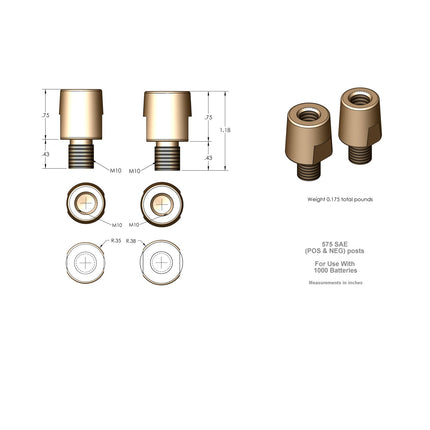 XS Power 575 Battery Post Adaptor