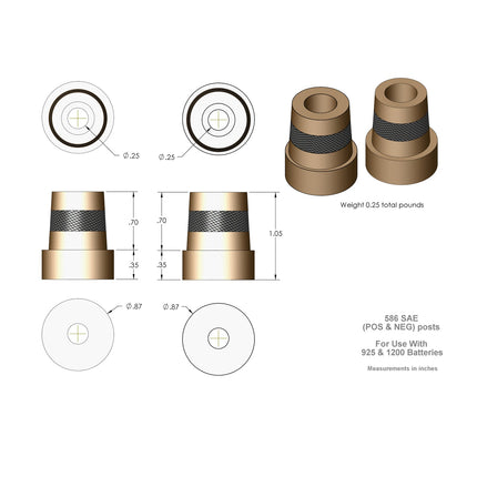 XS Power 586 Battery Post Adaptor