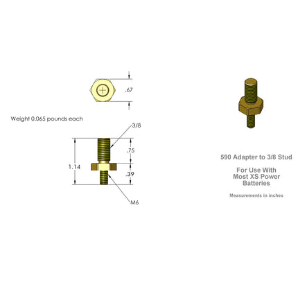 XS Power 590 Battery Post Adaptor