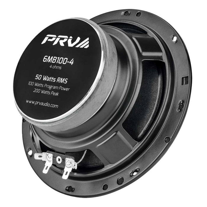 PRV Audio PAIR of 6MB100-4 100W 4-Ohm Car Pro Audio Midbass Speakers MID