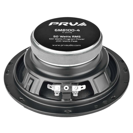PRV Audio PAIR of 6MB100-4 100W 4-Ohm Car Pro Audio Midbass Speakers MID