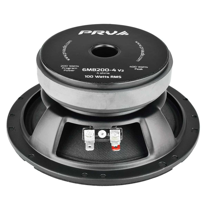 PRV Audio 6MB200-4 v2 6.5" 4-Ohm 200W Midbass Car Pro Audio Speaker MID