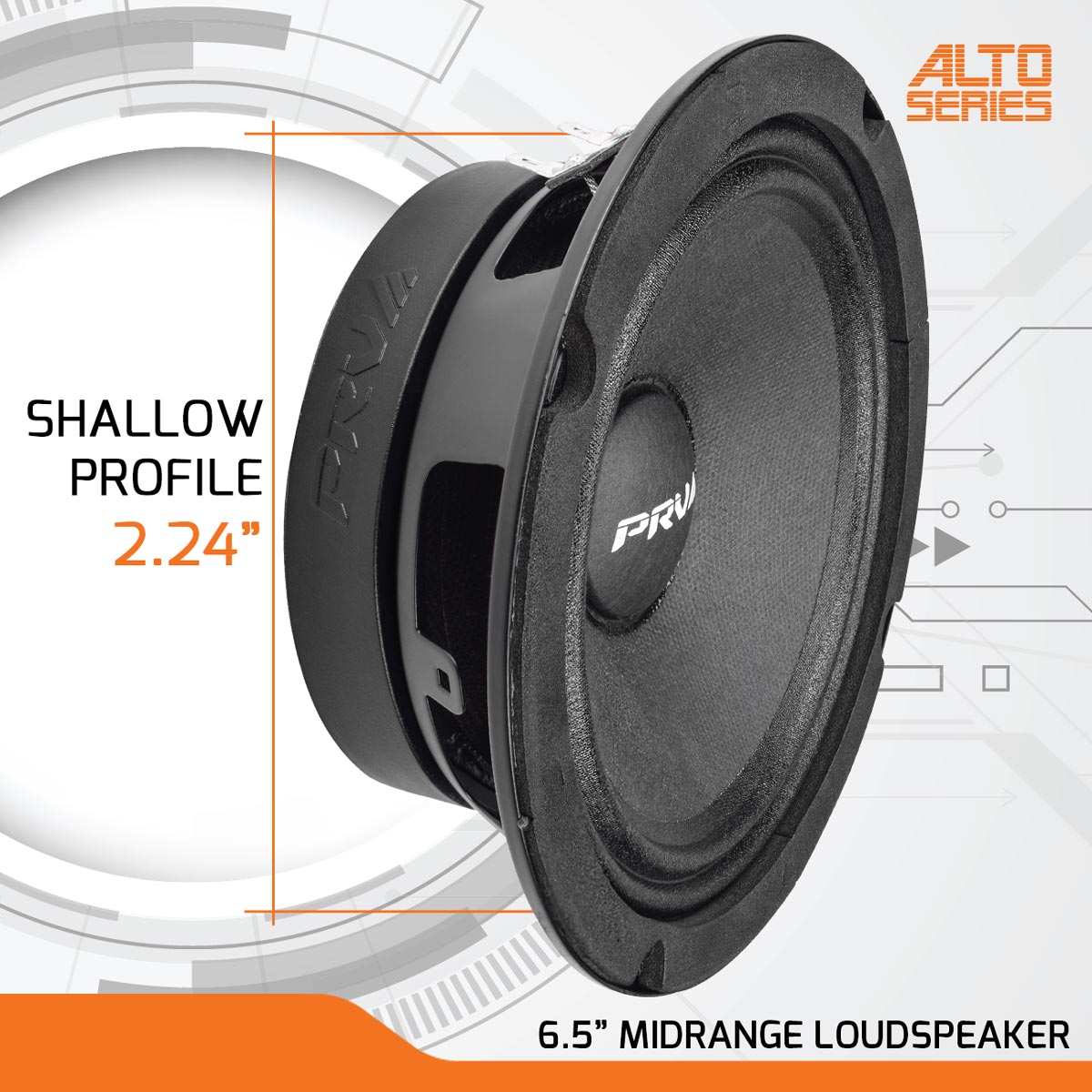 PRV Audio 6MR200A 6.5" 8-Ohm 200W Midrange Car Pro Audio Speaker MID