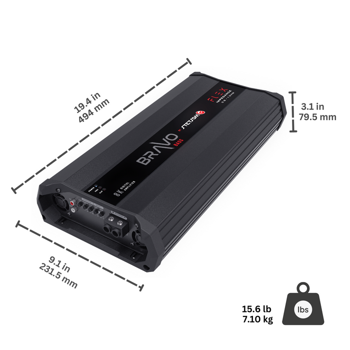 Stetsom BRAVO BASS Flex 8K Mono Class D Car Audio Amplifier