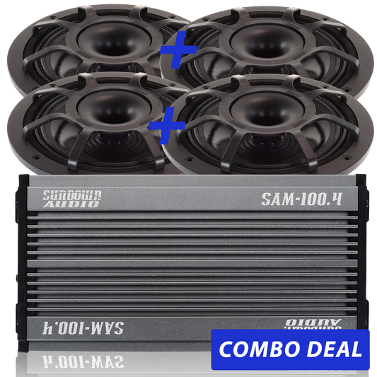 4 BPS-8" Powersports Speakers & 1 SAM-100.4 Combo Deal