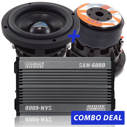 2 PSE-6.5 6.5" Powersports Subwoofers & 1 SAM-600.1 Combo Deal