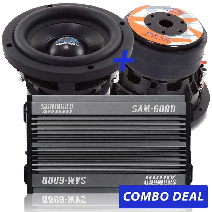 2 PSE-6.5 6.5" Powersports Subwoofers & 1 SAM-600.1 Combo Deal