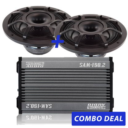 2 BPS-8" Powersports Speakers & 1 SAM-150.2 Combo Deal