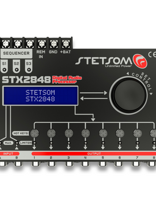 STETSOM STX 2848 DSP CROSSOVER & EQUALIZER 8 CHANNEL FULL DIGITAL SIGNAL PROCESSOR (SEQUENCER) 2.8