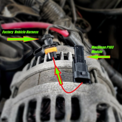 Mechman P103 Harness Adapter For Use With Factory 05> GM Vehicles w/ Mechman Alternator