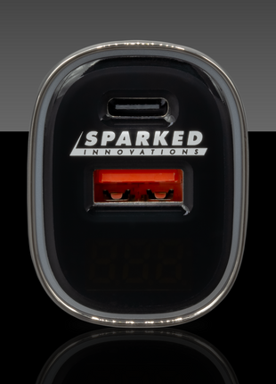 Sparked Innovations 12v USB Car Charger + Voltmeter