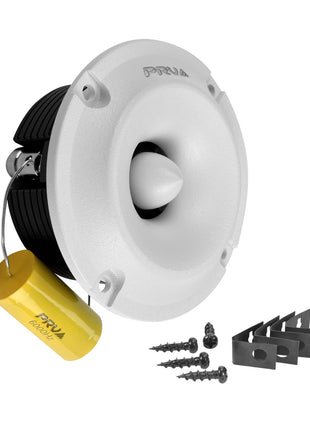 PRV Audio PAIR of TW400Ti-Nd-4 SLIM WHITE 240W 4-Ohm Car Pro Bullet Tweeters