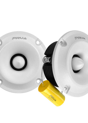 PRV Audio PAIR of TW400Ti-Nd-4 SLIM WHITE 240W 4-Ohm Car Pro Bullet Tweeters
