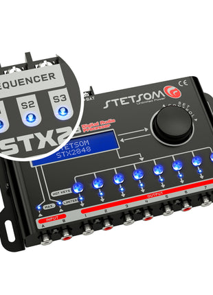 STETSOM STX 2848 DSP CROSSOVER & EQUALIZER 8 CHANNEL FULL DIGITAL SIGNAL PROCESSOR (SEQUENCER) 2.8