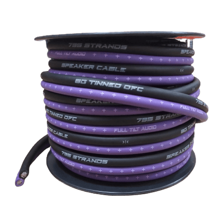 Full Tilt Audio 50' 8 AWG 100% OFC Speaker Wire