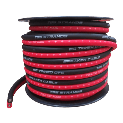 Full Tilt Audio 50' 8 AWG 100% OFC Speaker Wire