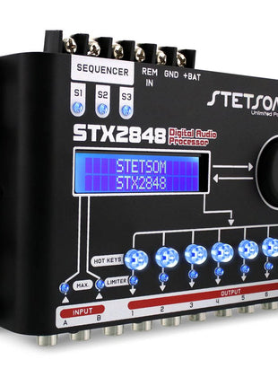 STETSOM STX 2848 DSP CROSSOVER & EQUALIZER 8 CHANNEL FULL DIGITAL SIGNAL PROCESSOR (SEQUENCER) 2.8
