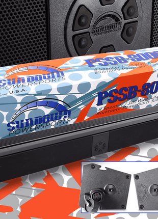 PSSB-8000 8 Speaker 300 watt Amplified Bluetooth Powersports Soundbar - Sundown Audio