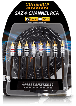 SAZ4-12FT SAZ 4-Channel RCA Interconnects - Sundown Audio