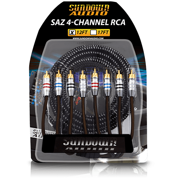 SAZ4-12FT SAZ 4-Channel RCA Interconnects - Sundown Audio