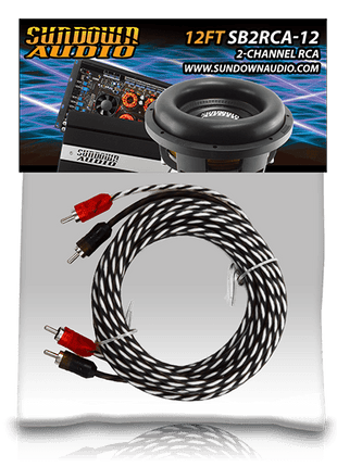 SB2-12FT 2-Channel RCA Interconnect Cables - Sundown Audio
