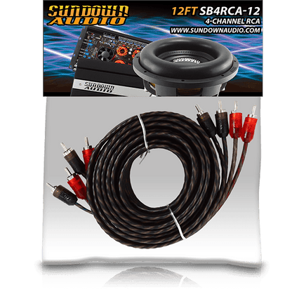 SB4-12FT 4-Channel RCA Interconnect Cables - Sundown Audio