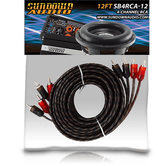 SB4-12FT 4-Channel RCA Interconnect Cables - Sundown Audio