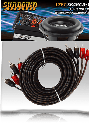 SB4-17FT 4-Channel RCA Interconnect Cables - Sundown Audio